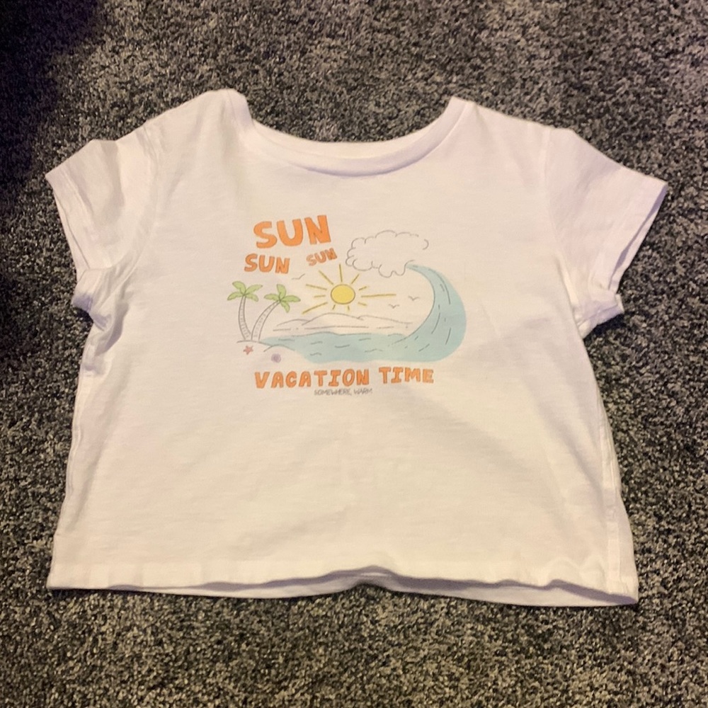 Xs aerie cropped white tee